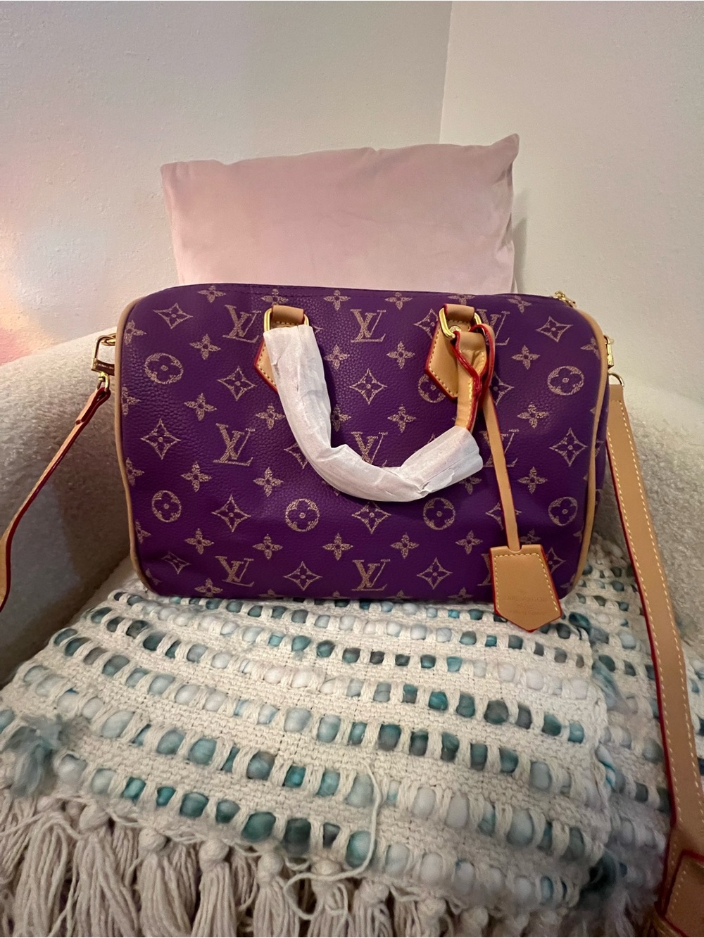 INSPIRED Purple Monogram Bandoulière Crossbody with Pouch - Picture 3 of 14